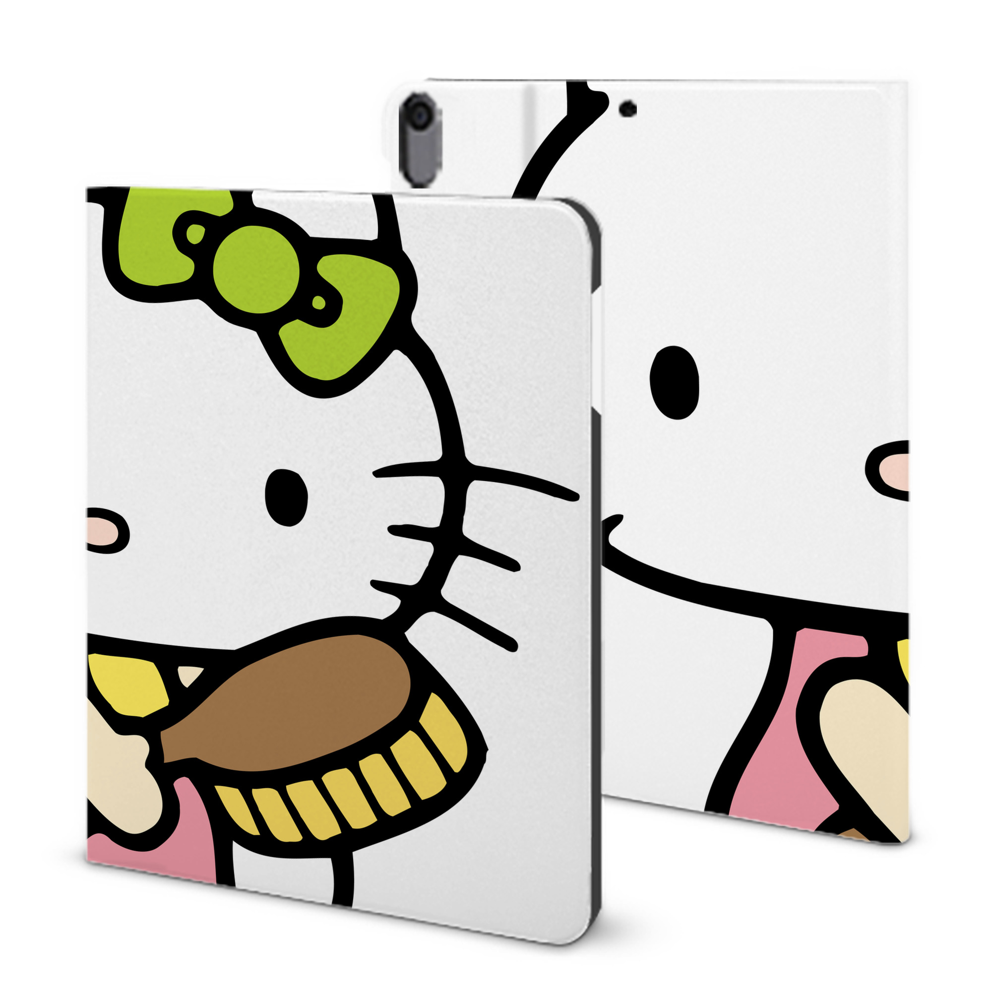 （画像用） Hello Kitty ハローキティ IPad ケース ブック型 PUレザー TPU 耐衝撃 軽量 薄型 ペン収納なし 全面保護 IPad 各モデル対応